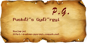 Puskás Györgyi névjegykártya
